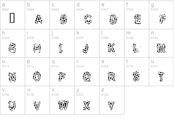 Inkblot Baby lowercase a-z preview