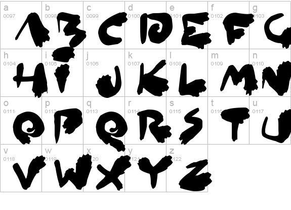 Inked Out
 lowercase a-z preview