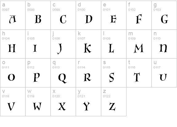 InkPotFitCaps lowercase a-z preview