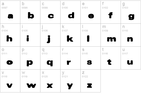 INKy-black lowercase a-z preview
