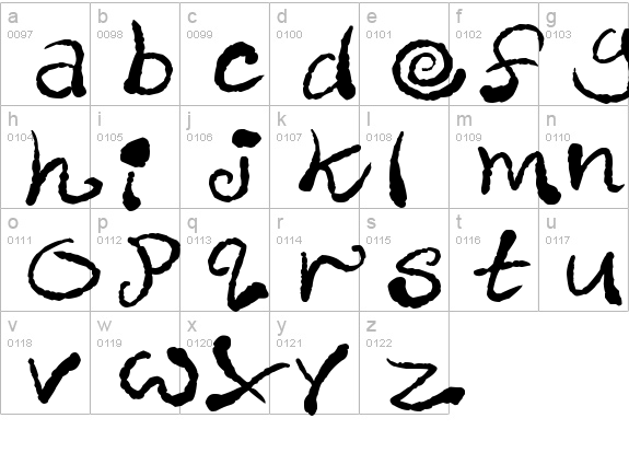 Inky Scrawls
 lowercase a-z preview