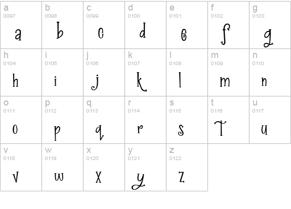 Inner Autumn lowercase a-z preview