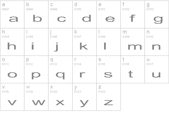 Inningham spread lowercase a-z preview