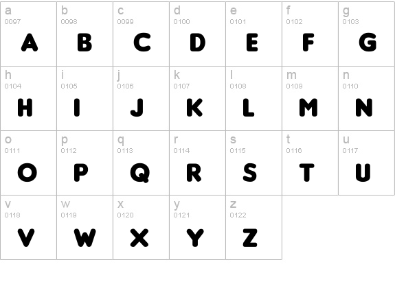 Insaniburger lowercase a-z preview