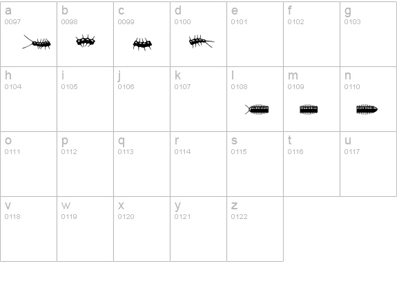 Insectile lowercase a-z preview