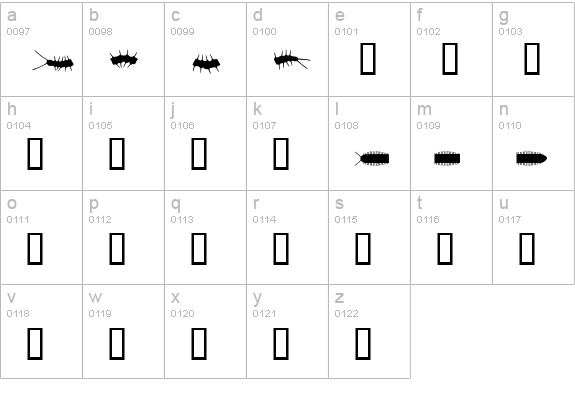 Insectile Solid lowercase a-z preview