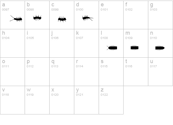 InsectileSolid lowercase a-z preview