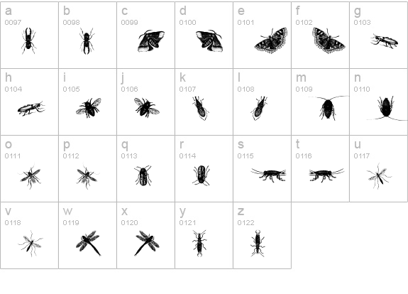 insects one lowercase a-z preview