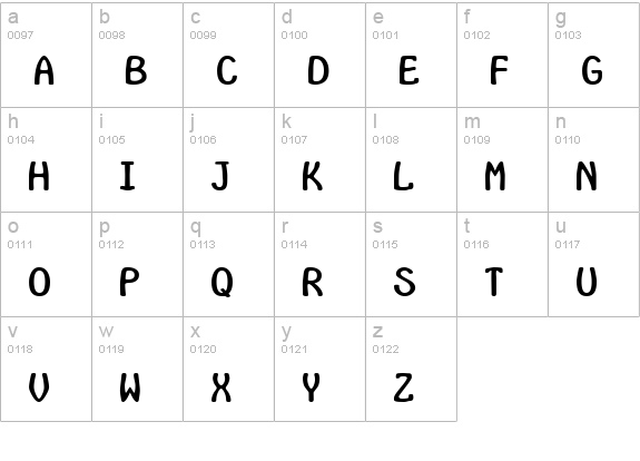 InsideLetters lowercase a-z preview