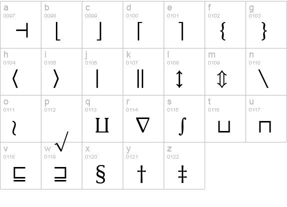Insight Math Symbol SSi Symbol lowercase a-z preview