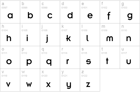 Insignia A lowercase a-z preview