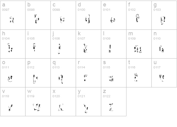 Instrument lowercase a-z preview