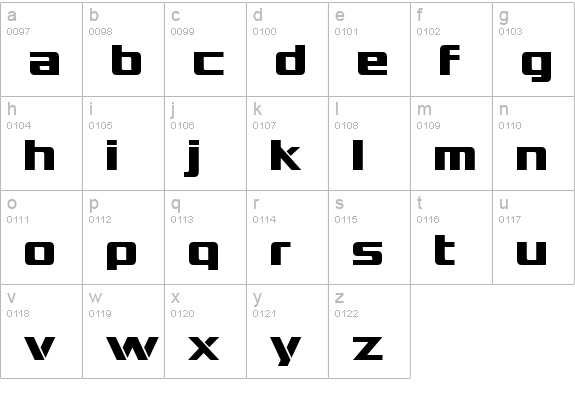 Interceptor lowercase a-z preview