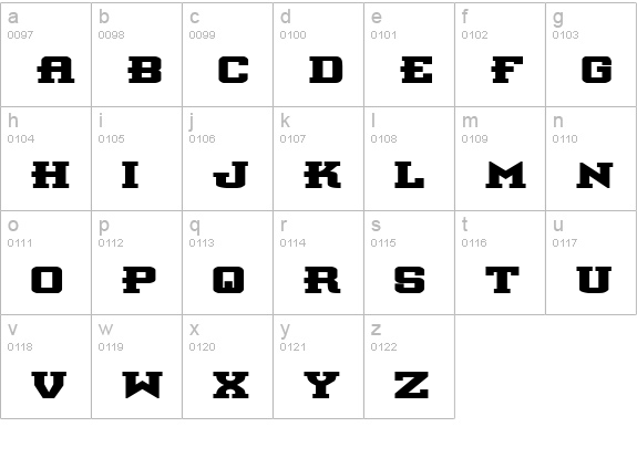 Interceptor Bold Expanded lowercase a-z preview
