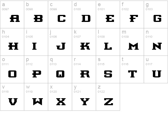Interceptor Expanded lowercase a-z preview