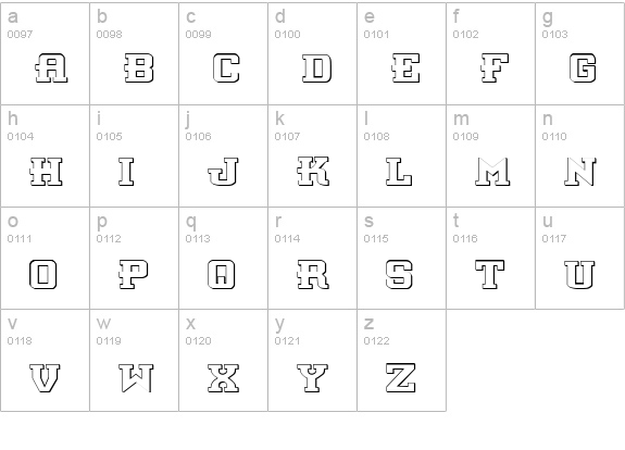 Interceptor Shadow lowercase a-z preview