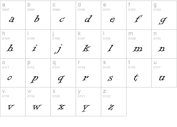 Intermezzo lowercase a-z preview