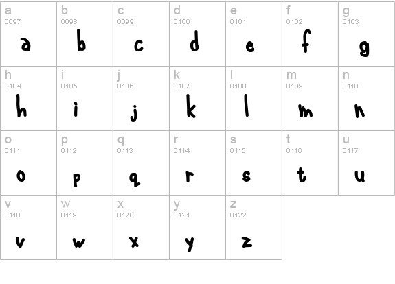 International Chunkfunk lowercase a-z preview