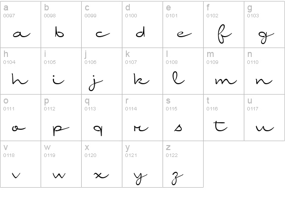 International Palms lowercase a-z preview