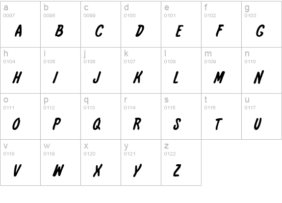 International Super Hero lowercase a-z preview
