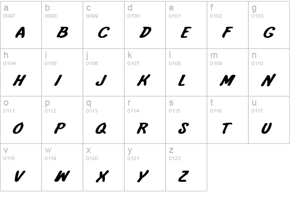 International Super Hero Exp lowercase a-z preview