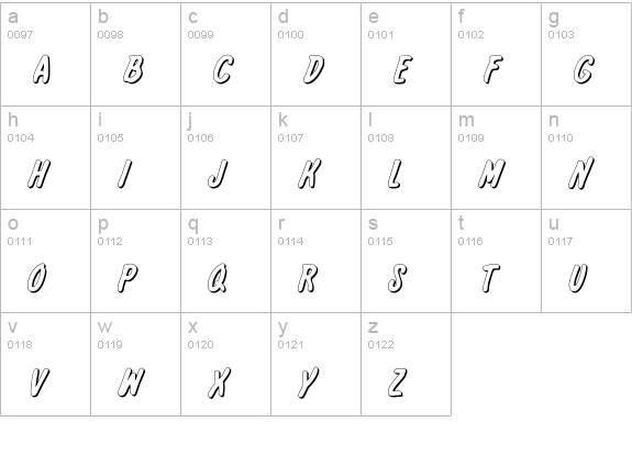 International Super Hero Out lowercase a-z preview