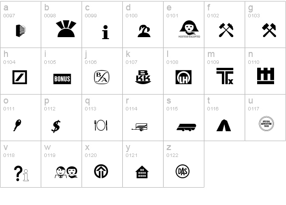 InternationalSymbolsP02 lowercase a-z preview