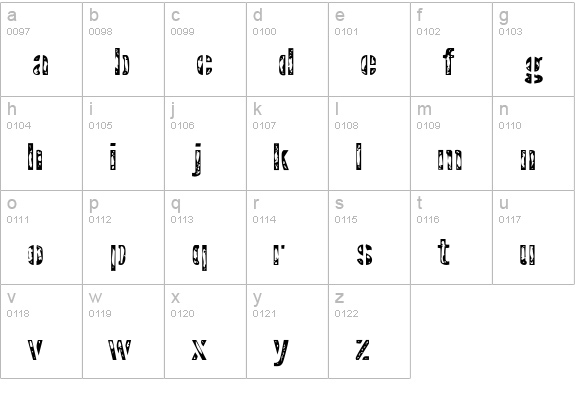 Interplanetary Crap lowercase a-z preview