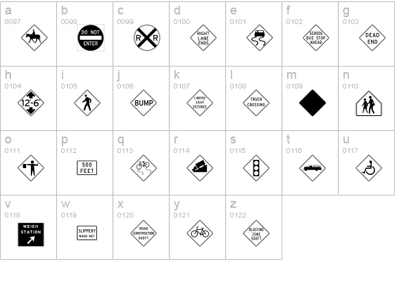 Interstate Pi Three lowercase a-z preview