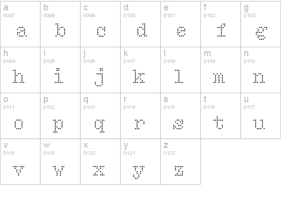 Intimo-One lowercase a-z preview