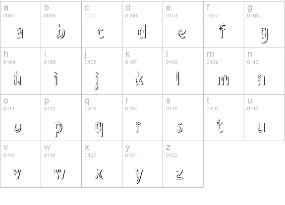 Intro Head B G Shade lowercase a-z preview