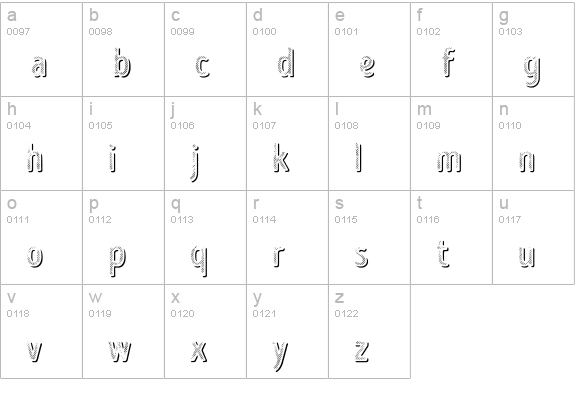 Intro Head B L Shade lowercase a-z preview