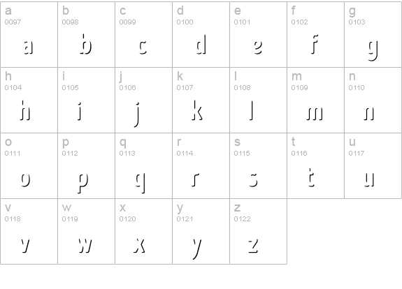 Intro Head B Shade lowercase a-z preview