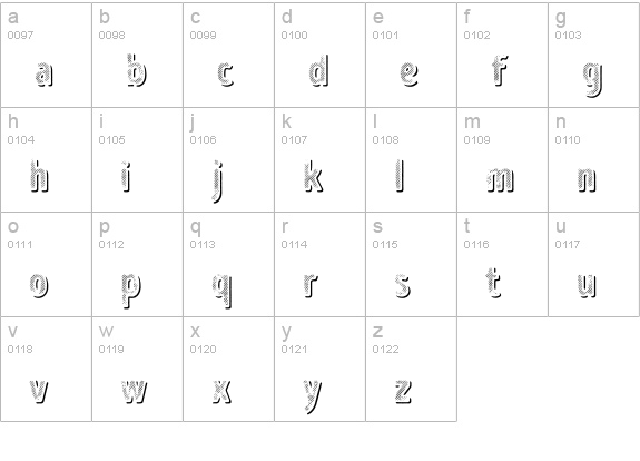 Intro Head H L Shade lowercase a-z preview