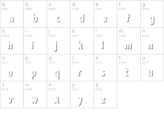 Intro Head H Shade lowercase a-z preview