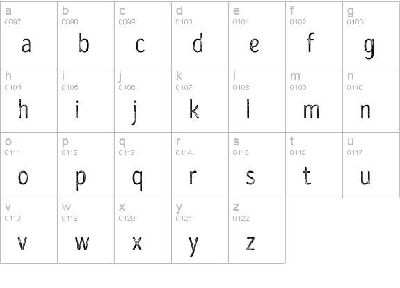 Intro Head R G Base lowercase a-z preview