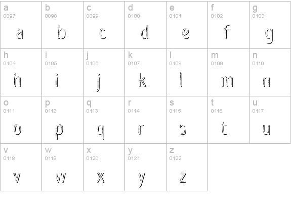 Intro Head R G Shade lowercase a-z preview