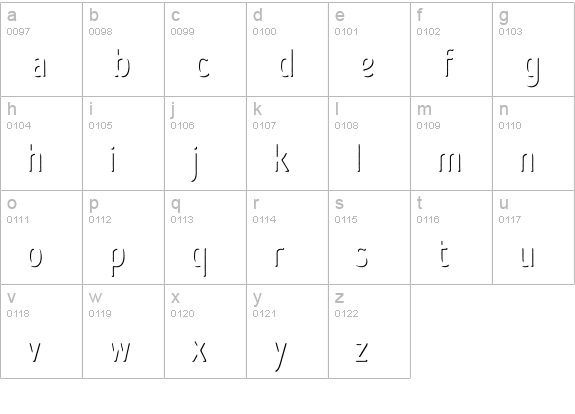 Intro Head R Shade lowercase a-z preview