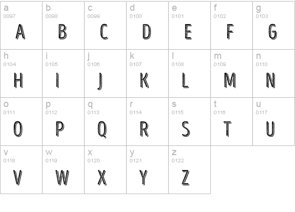 Intro Head R UC L Base Shade lowercase a-z preview