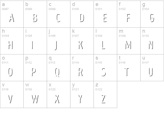 Intro Head R UC Shade lowercase a-z preview