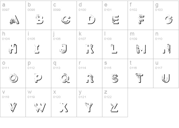 Intro Rust G Fill 2 Shade lowercase a-z preview