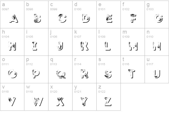 Intro Rust G Fill Shade lowercase a-z preview