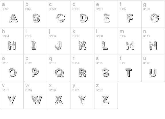Intro Rust L Fill Shade lowercase a-z preview
