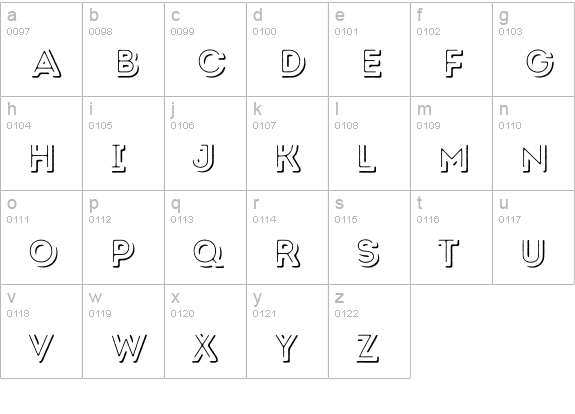 Intro Rust Line Shade lowercase a-z preview