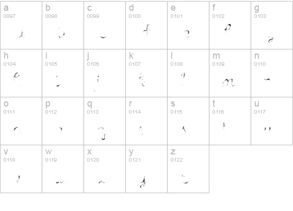 Intro Script B G lowercase a-z preview
