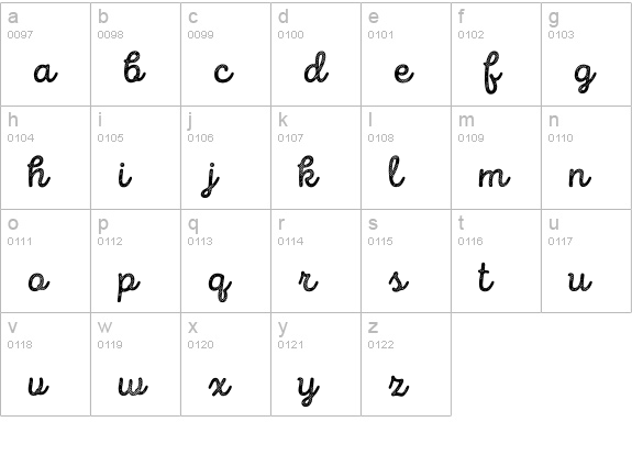 Intro Script B L Base lowercase a-z preview