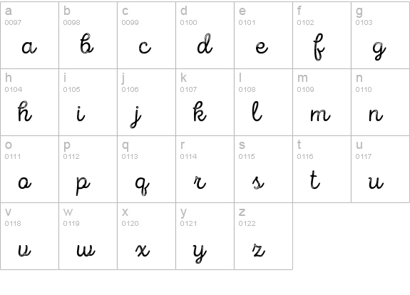 Intro Script R G Base lowercase a-z preview