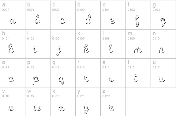 Intro Script R G Shade lowercase a-z preview