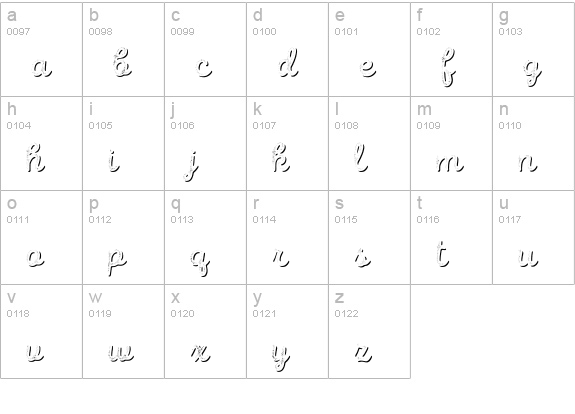 Intro Script R H2 Shade lowercase a-z preview
