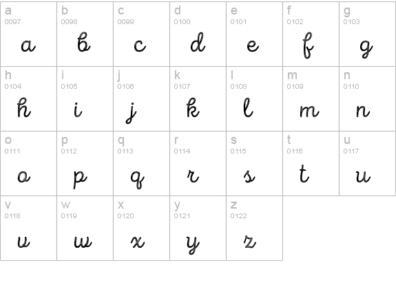 Intro Script R L Base lowercase a-z preview